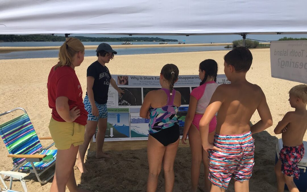 University of Mary Washington students studying loss of Shark Tooth Island