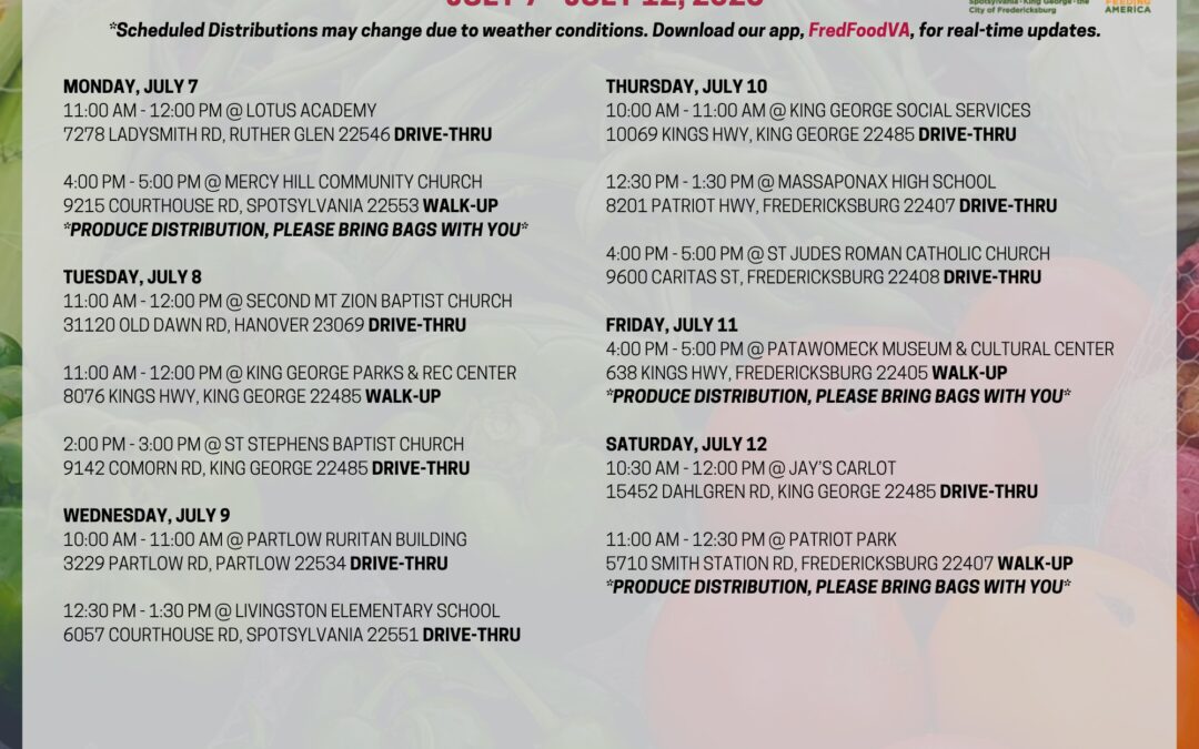 Food Bank distribution this week